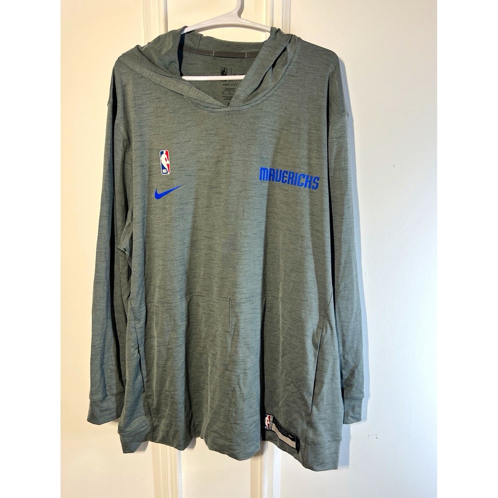 Nike Dallas Mavericks NBA Authentics Dri-FIT Hoodie Mens XL Tall Gray
